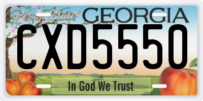 GA license plate CXD5550