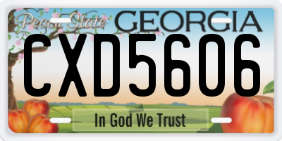 GA license plate CXD5606