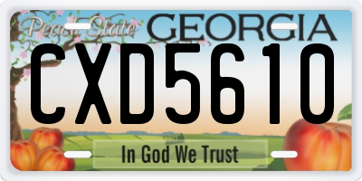GA license plate CXD5610