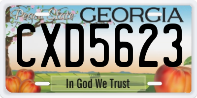 GA license plate CXD5623
