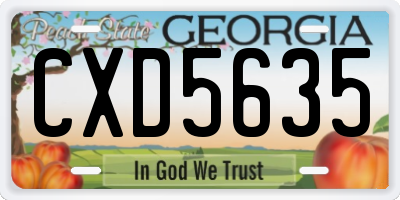 GA license plate CXD5635