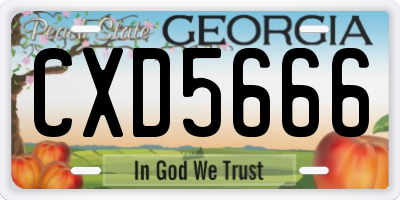 GA license plate CXD5666