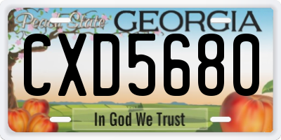 GA license plate CXD5680