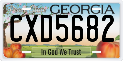 GA license plate CXD5682