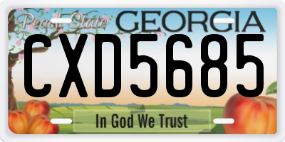 GA license plate CXD5685
