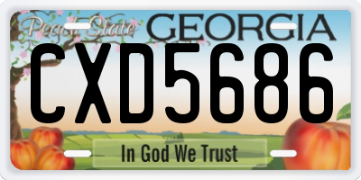 GA license plate CXD5686
