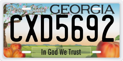 GA license plate CXD5692