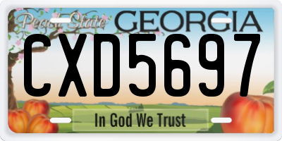 GA license plate CXD5697