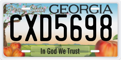 GA license plate CXD5698