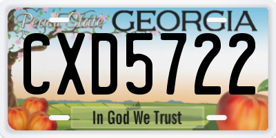 GA license plate CXD5722