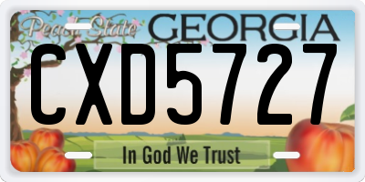 GA license plate CXD5727