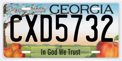 GA license plate CXD5732