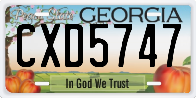 GA license plate CXD5747