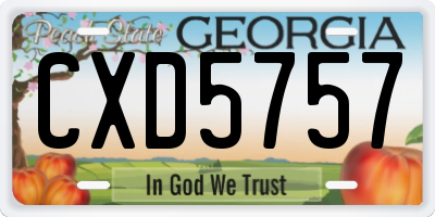 GA license plate CXD5757