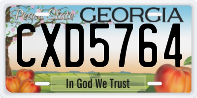 GA license plate CXD5764