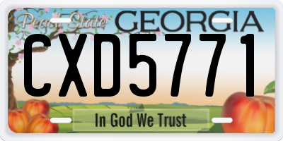 GA license plate CXD5771