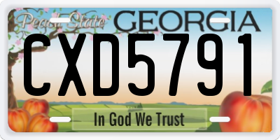 GA license plate CXD5791