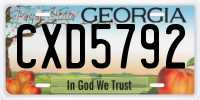 GA license plate CXD5792