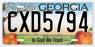 GA license plate CXD5794