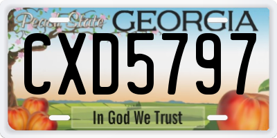 GA license plate CXD5797