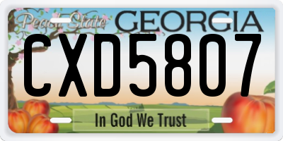 GA license plate CXD5807