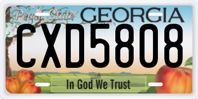 GA license plate CXD5808