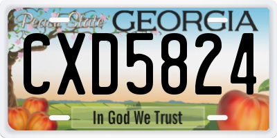 GA license plate CXD5824