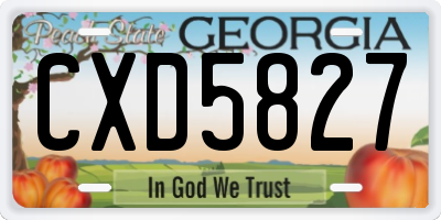 GA license plate CXD5827