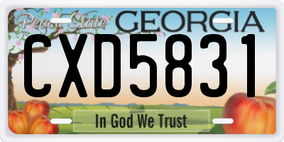 GA license plate CXD5831
