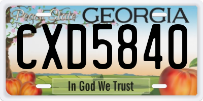 GA license plate CXD5840
