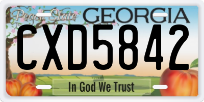 GA license plate CXD5842