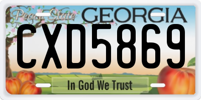 GA license plate CXD5869