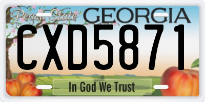 GA license plate CXD5871