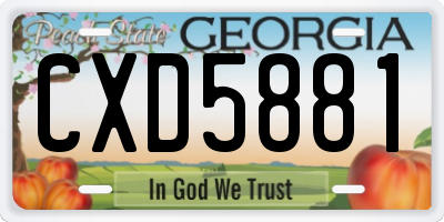 GA license plate CXD5881