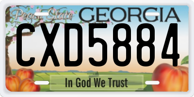 GA license plate CXD5884