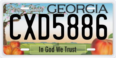 GA license plate CXD5886