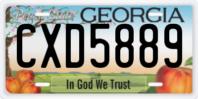 GA license plate CXD5889