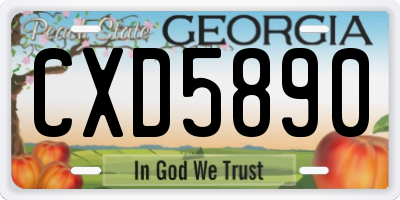 GA license plate CXD5890