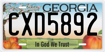 GA license plate CXD5892