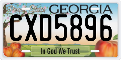 GA license plate CXD5896