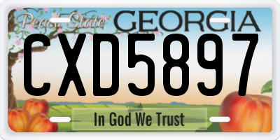 GA license plate CXD5897