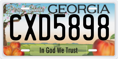 GA license plate CXD5898