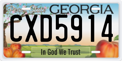 GA license plate CXD5914