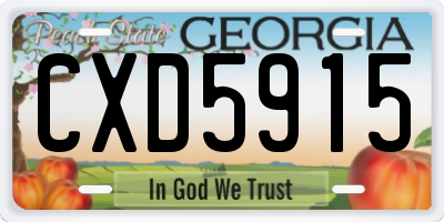 GA license plate CXD5915
