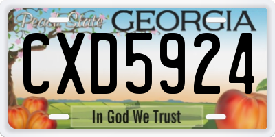 GA license plate CXD5924