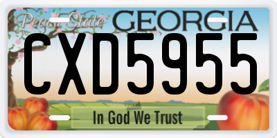 GA license plate CXD5955