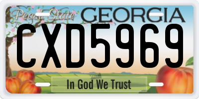 GA license plate CXD5969