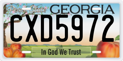 GA license plate CXD5972