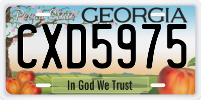 GA license plate CXD5975
