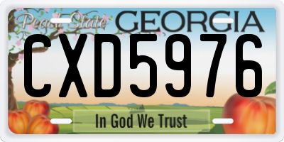 GA license plate CXD5976